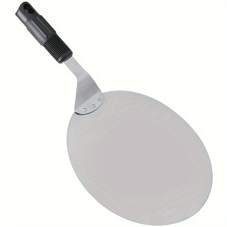 WIEZ Stainless Steel Pizza Peel  12-Inch Round Baking Paddle with Wooden Handle for Easy Pizza Transfer