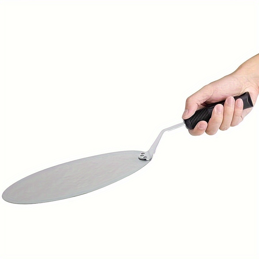 WIEZ Stainless Steel Pizza Peel  12-Inch Round Baking Paddle with Wooden Handle for Easy Pizza Transfer