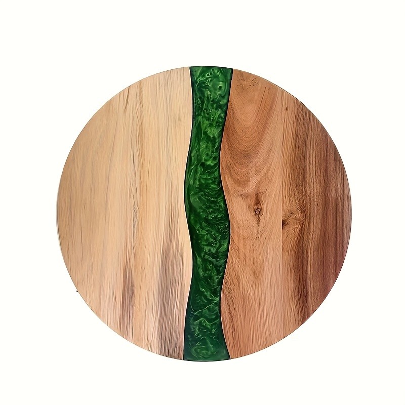 WIEZ Acacia Wood Round Cutting Board Natural Food-Safe Serving & Grilling Tray for Home and Restaurant Use