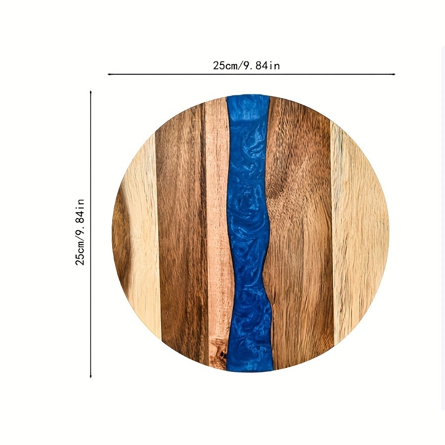 WIEZ Acacia Wood Round Cutting Board  Natural Food-Safe Serving & Grilling Tray for Home and Restaurant Use