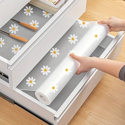 Floral EVA Drawer Liner Roll  Oil-Resistant, Dustproof Shelf Protector