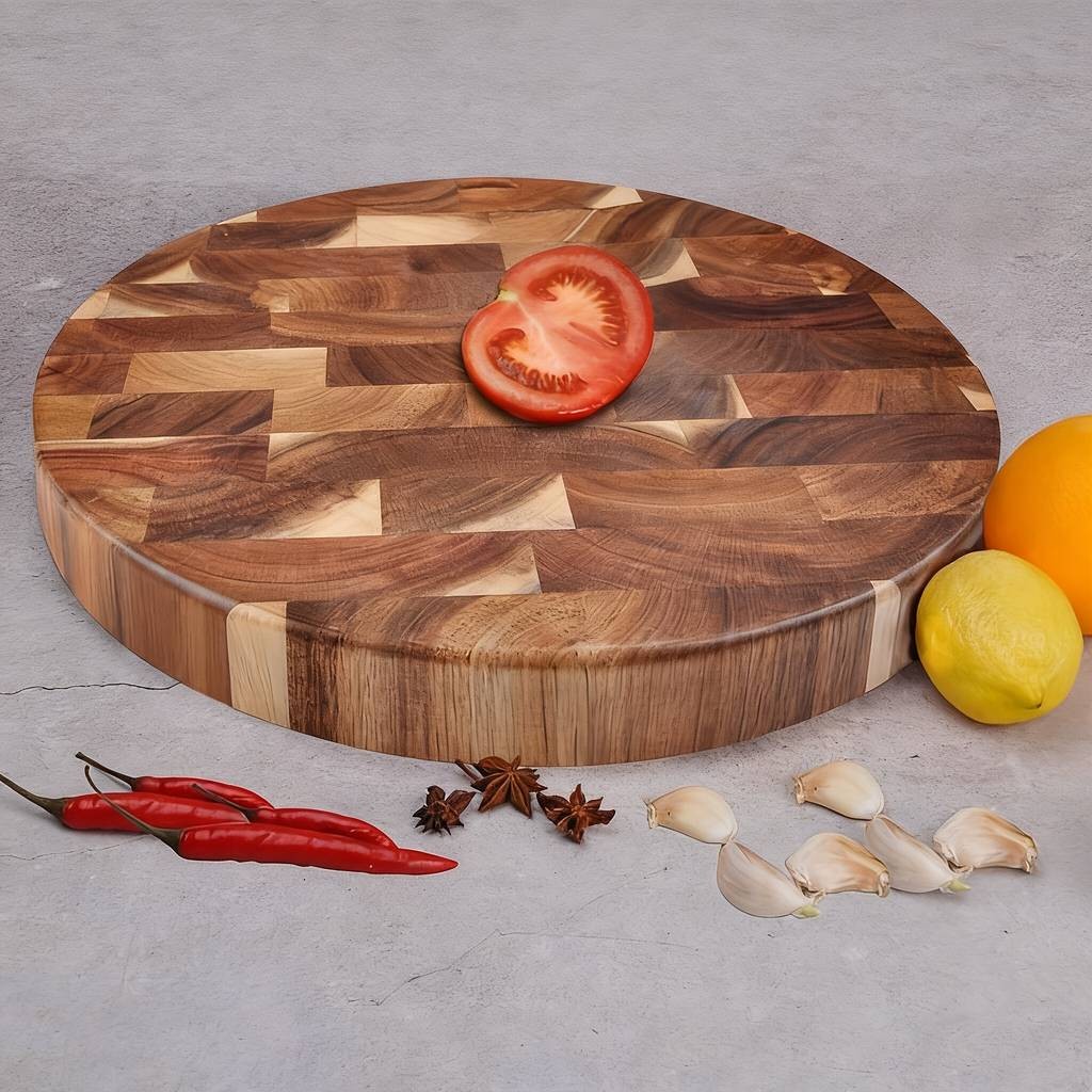 WIEZ Acacia Wood Cutting Board  Double-Sided for Raw & Cooked Foods