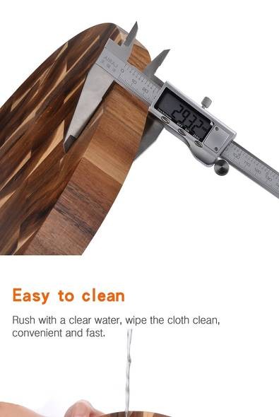 WIEZ Acacia Wood Cutting Board  Double-Sided for Raw & Cooked Foods