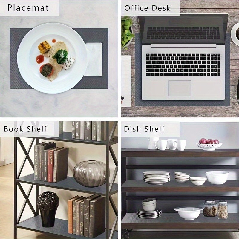 WIEZ Thickened EVA Non-Slip Liner Roll  Washable Oil-Resistant Shelf & Drawer Mat for Kitchen Storage