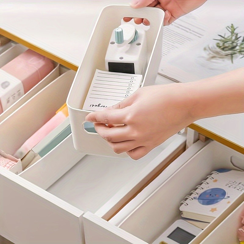 WIEZ Heavy-Duty 12-Piece Plastic Storage Box Set Stackable Clear-Front Organizers with Handles for Home & Office