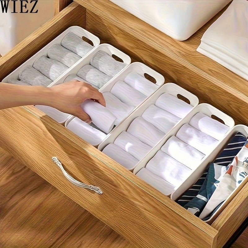 WIEZ Heavy-Duty 12-Piece Plastic Storage Box Set Stackable Clear-Front Organizers with Handles for Home & Office