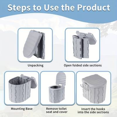 NLDD Portable Camping Toilet with Deodorant  Lightweight, Foldable & Travel-Ready