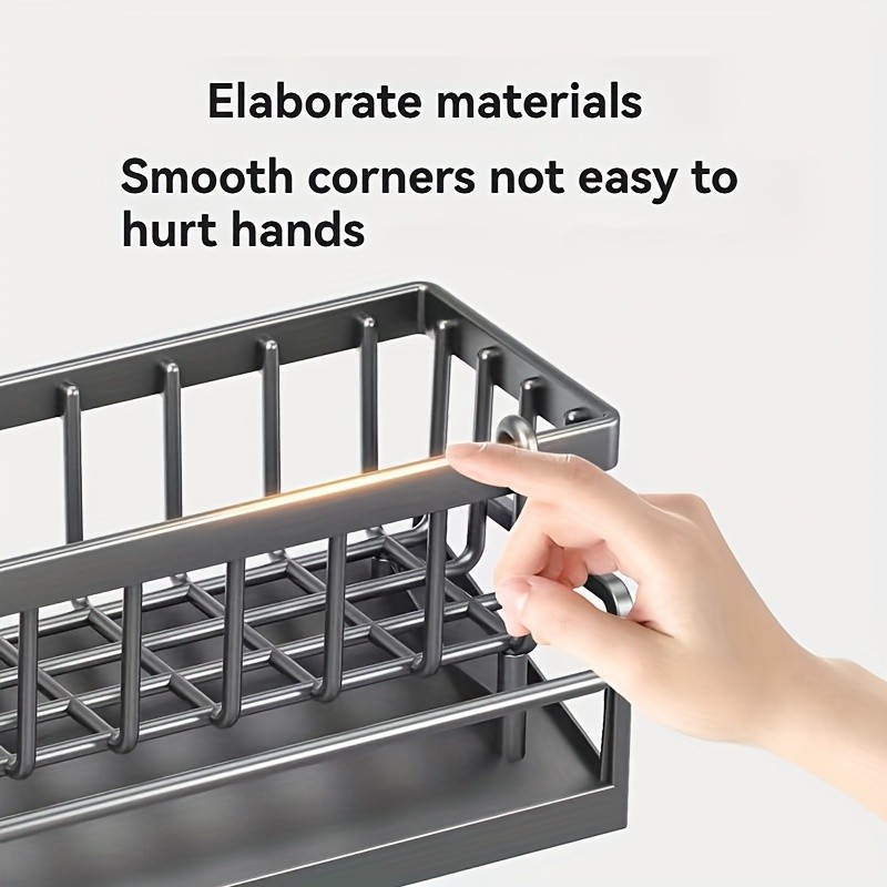 WIEZ Multifunctional Plastic Kitchen Storage Box Durable Space-Saving Organizer for Sponges, Cloths & Cleaning Supplies