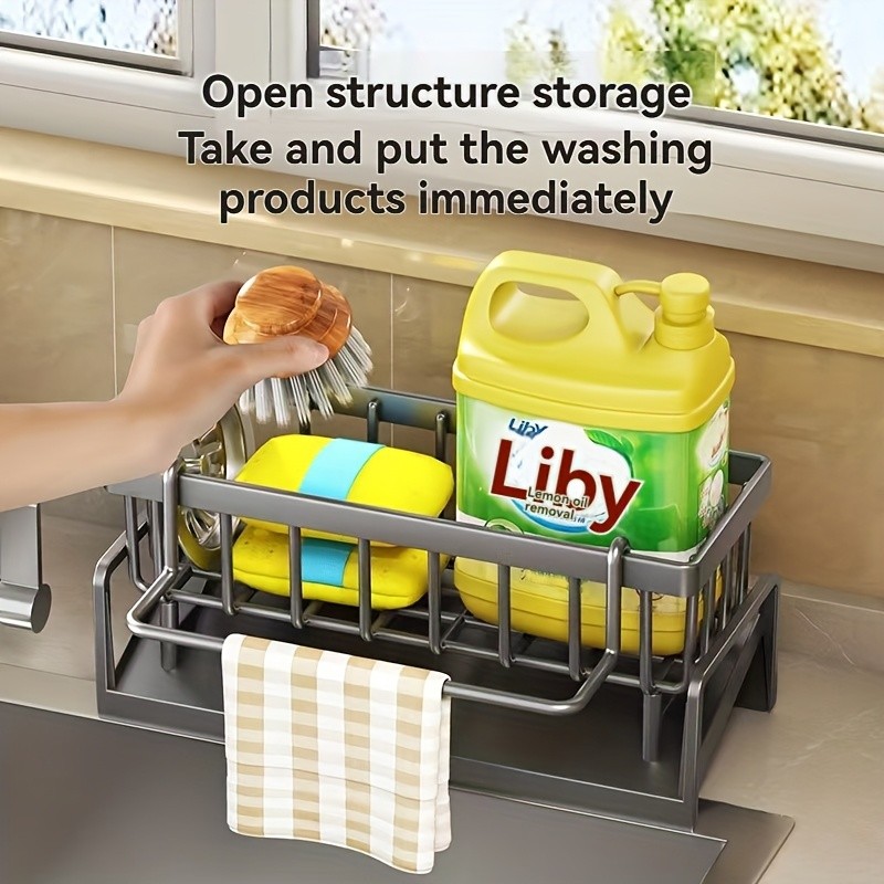WIEZ Multifunctional Plastic Kitchen Storage Box Durable Space-Saving Organizer for Sponges, Cloths & Cleaning Supplies
