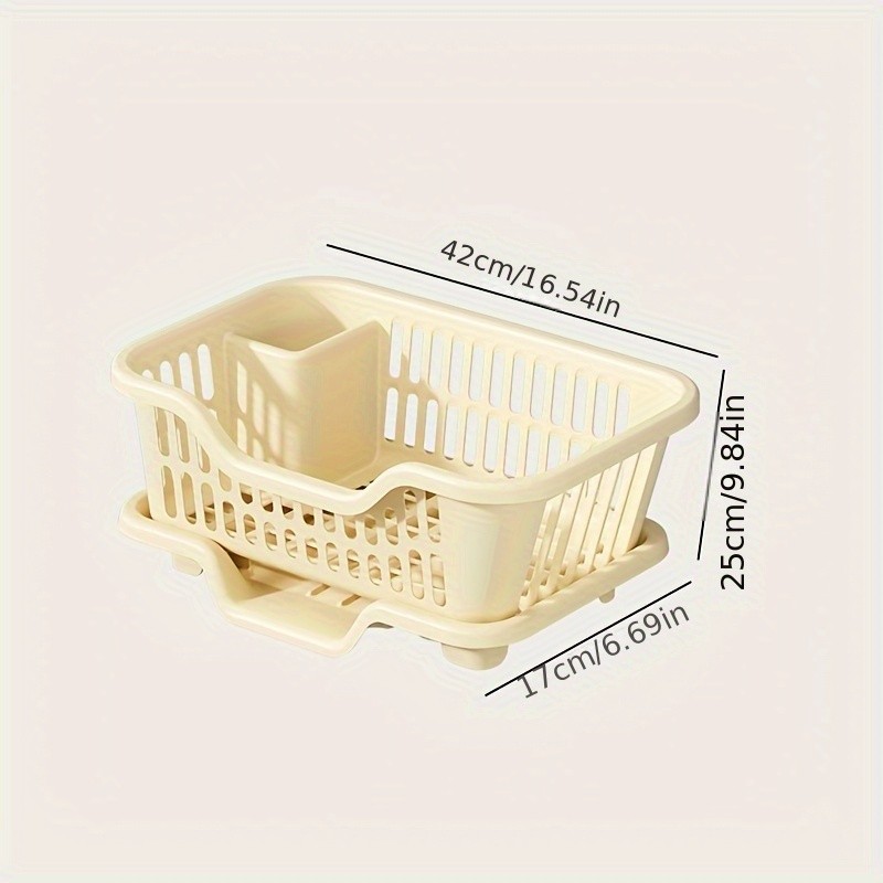 WIEZ Plastic Dish Rack Cabinet  Space-Saving Drainage Organizer for Bowls, Cups, Plates & Utensils