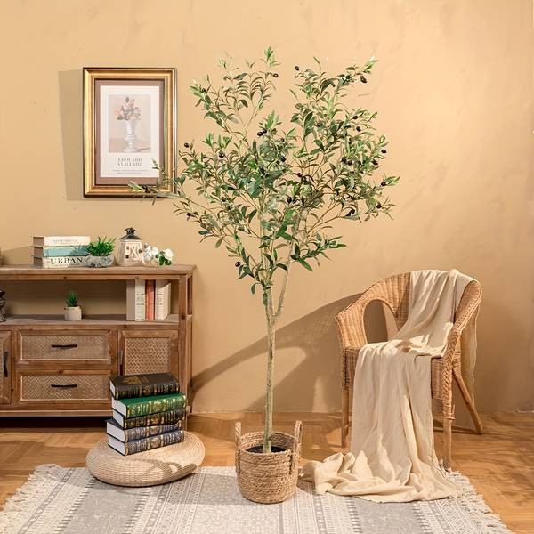 NLDD Faux Olive Tree (121.92182.88cm)  Realistic Artificial Plant for Home & Office