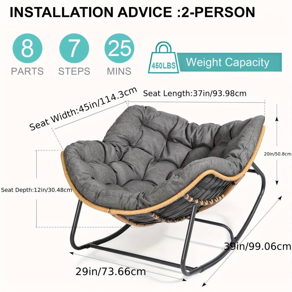 NLDD Large Ergonomic Rocking Recliner  Heavy-Duty Memory Foam Lounge Chair