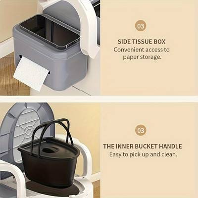 PMMJ Portable Bedside Commode Toilet Stable, Comfortable & Easy-Clean