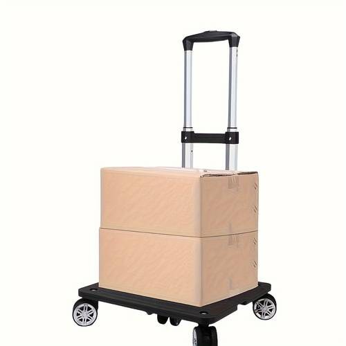 PMMJ Folding Shopping Trolley with Insulated Cooler Bag Large Capacity, Lightweight & Multi-Functional