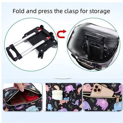 PMMJ Folding Shopping Trolley with Insulated Cooler Bag Large Capacity, Lightweight & Multi-Functional