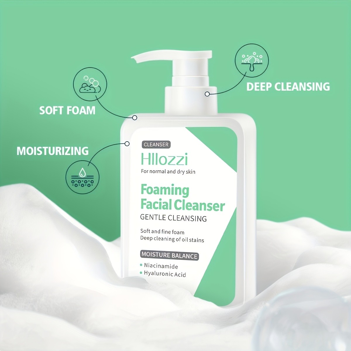 Hllozzi Green Facial Cleanser  200ml Lemon-Scented Hydrating Face Wash