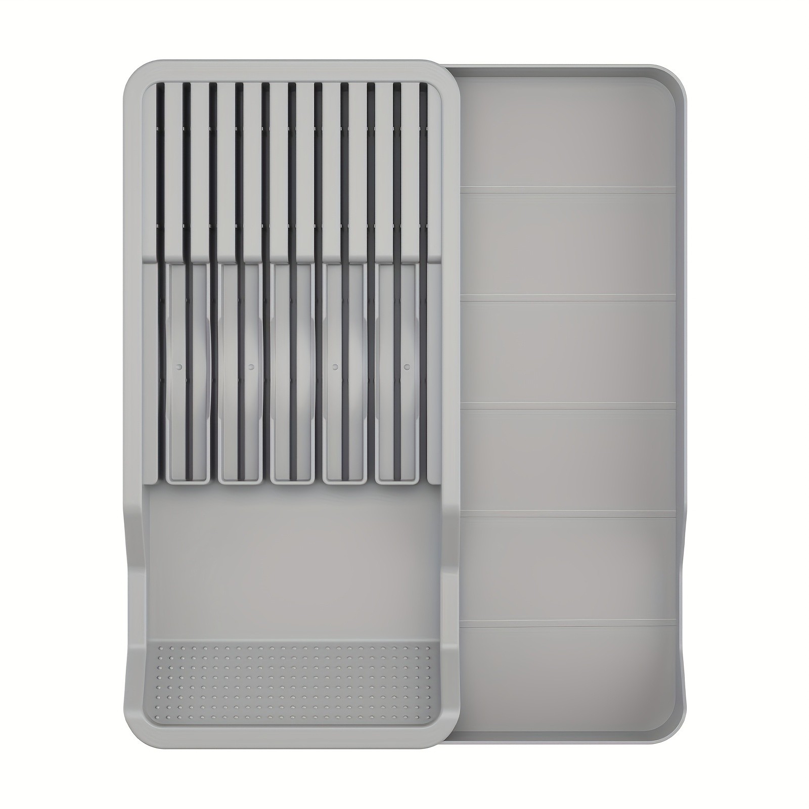 WIEZ Expandable Knife Holder for Drawers  Plastic Multi-Tool Storage Tray for Up to 11 Kitchen Tools