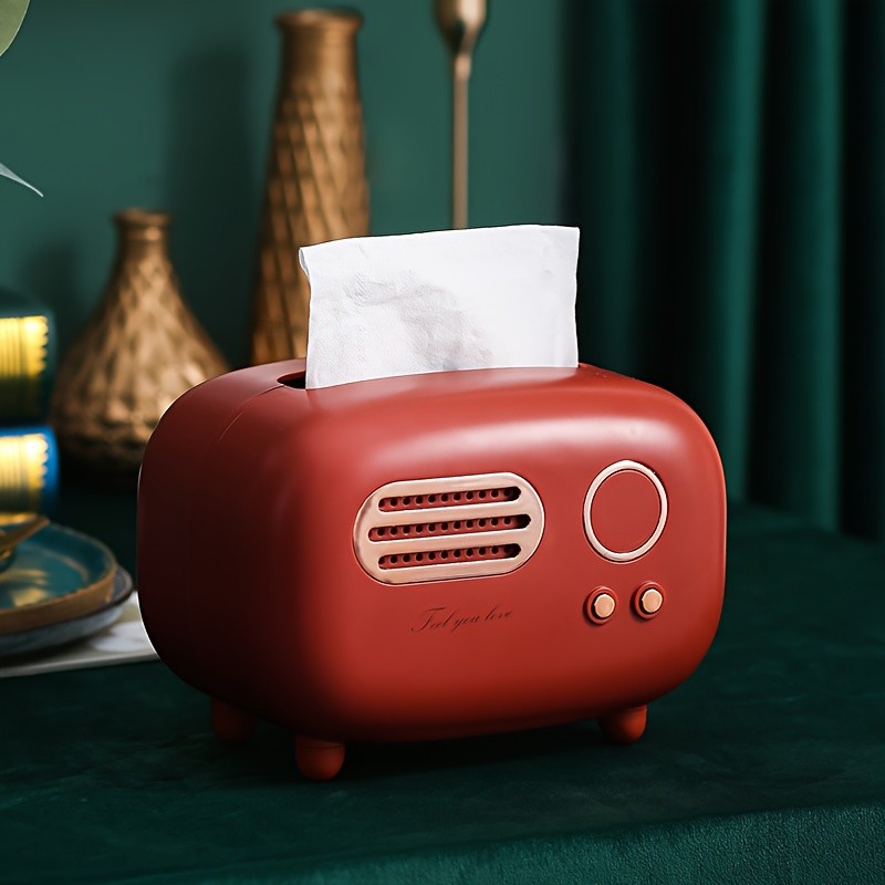 WIEZ Vintage Radio Tissue Box  Creative Retro-Style Dispenser for Kitchens, Bedrooms & Bathroom Spaces