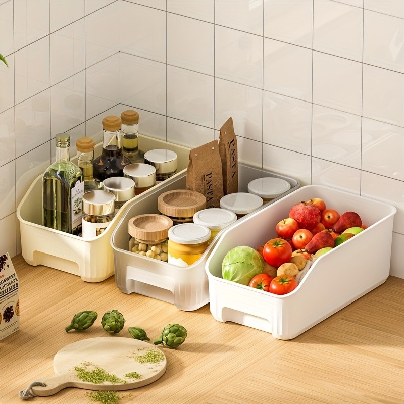 WIEZ 2-Piece Multi-Functional Plastic Storage Box Set  Curved Organiser Baskets for Cleaning Products & Household Essentials