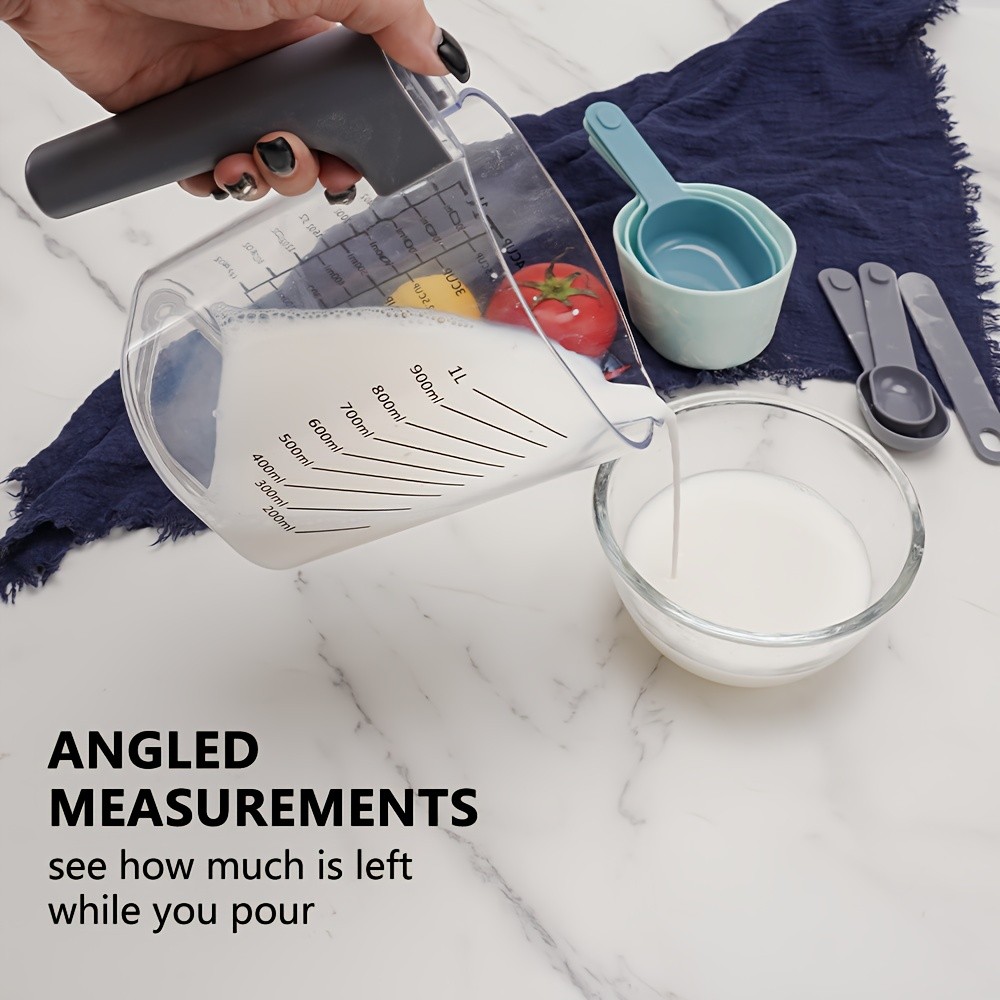 WIEZ 9-Piece Color-Coded Measurement Set  Stackable Cups, Spoons, Funnel & Scraper for Precise Baking & Cooking