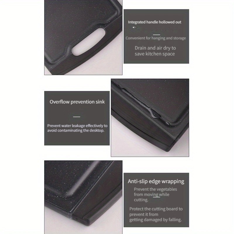 WIEZ Double-Sided PP Cutting Board  Durable Juice-Groove Design for Defrosting, Chopping & Daily Kitchen Prep