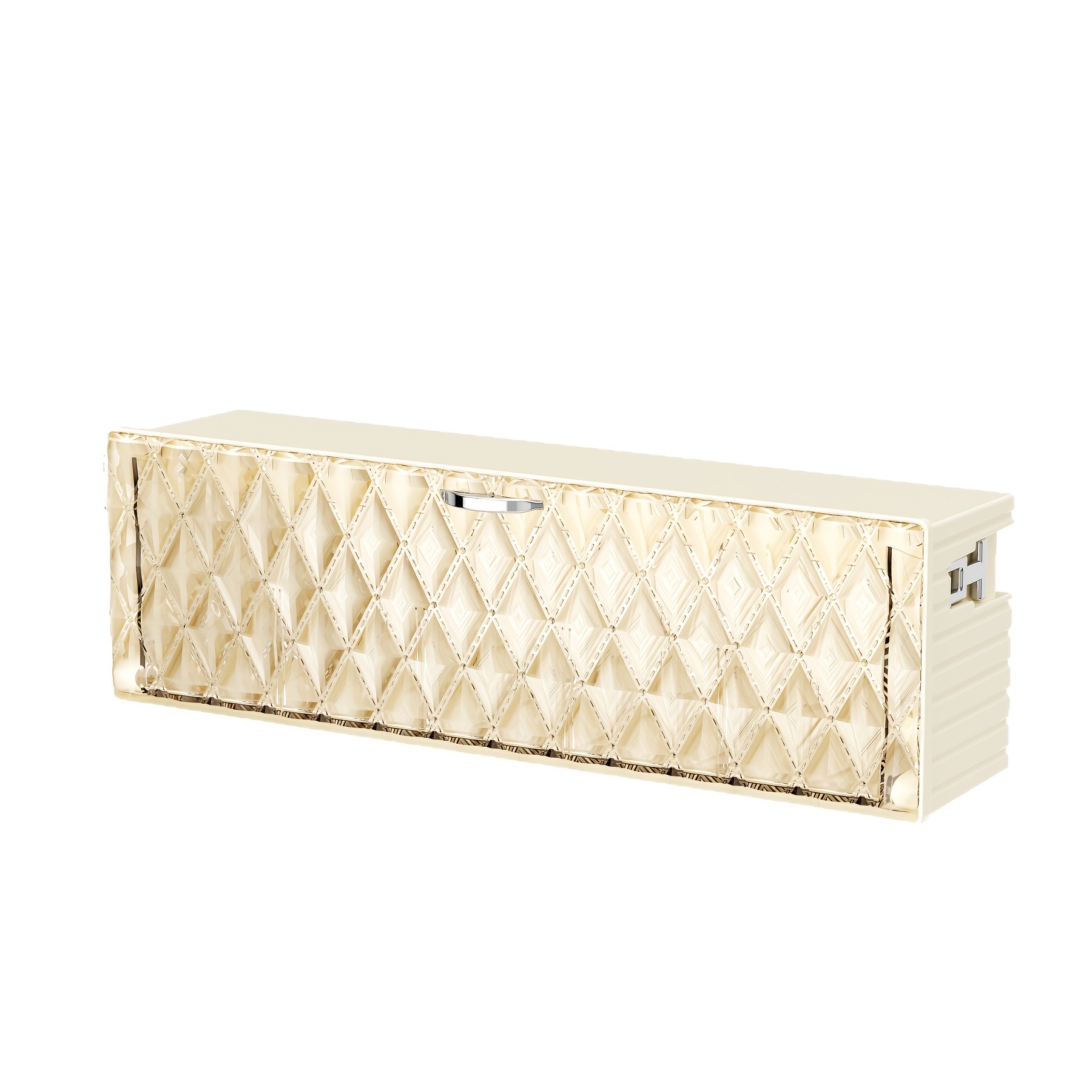 WIEZ Wall-Mounted Cosmetic Organizer  No-Drill Adhesive Makeup & Skincare Storage Box with Transparent Diamond Pattern