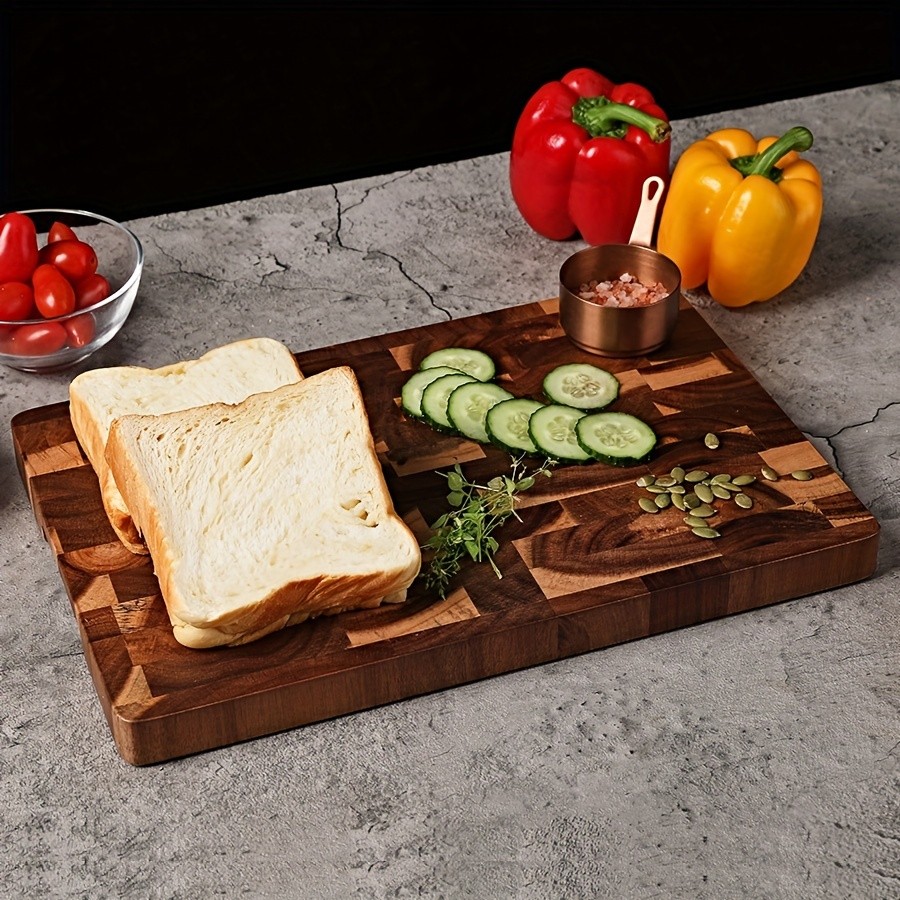 WIEZ Large Acacia Wood Cutting Board  Premium Double-Sided Butcher Board for Meat, Vegetables & Fruit Prep