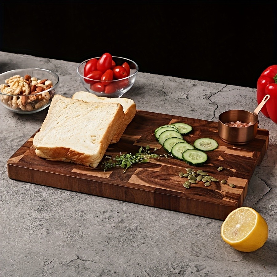 WIEZ Large Acacia Wood Cutting Board  Premium Double-Sided Butcher Board for Meat, Vegetables & Fruit Prep