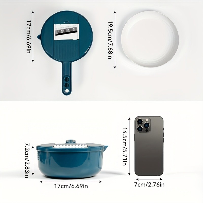 LDQ 11-Piece 12-in-1 Multi-Function Vegetable Chopper  Manual Slicer, Shredder & Grater for Carrots, Potatoes & Radish