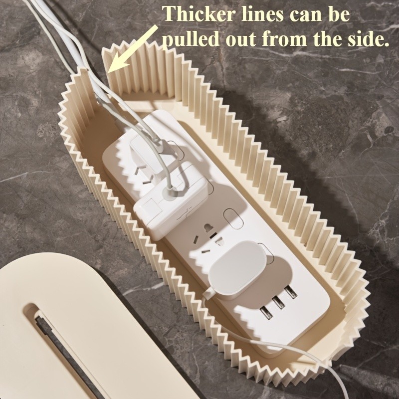 LDQ Cable Storage Box with Lid  High-Capacity Cord Organizer for Space-Saving Home & Office Desktop Management