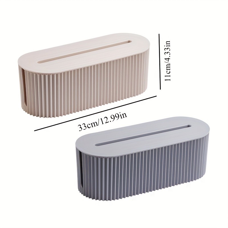LDQ Cable Storage Box with Lid  High-Capacity Cord Organizer for Space-Saving Home & Office Desktop Management