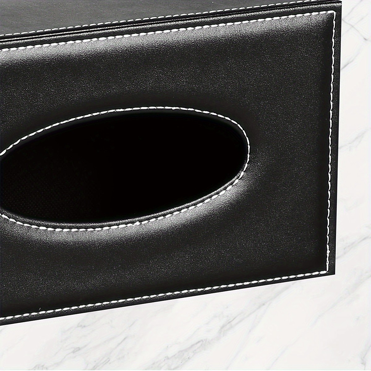 LDQ Multi-Functional Faux Leather Tissue & Storage Box  4-Compartment Organizer for Remotes, Napkins & Home Essentials