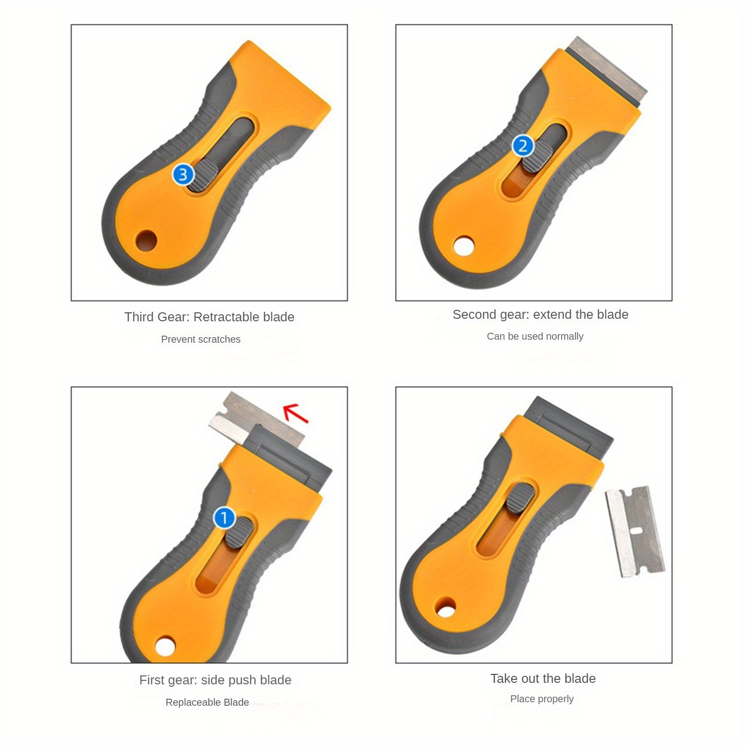 LDQ Ceramic Hob & Glass Scraper  Heavy-Duty Cleaner with 5 Stainless Steel Blades for Induction & Ceramic Cooktops