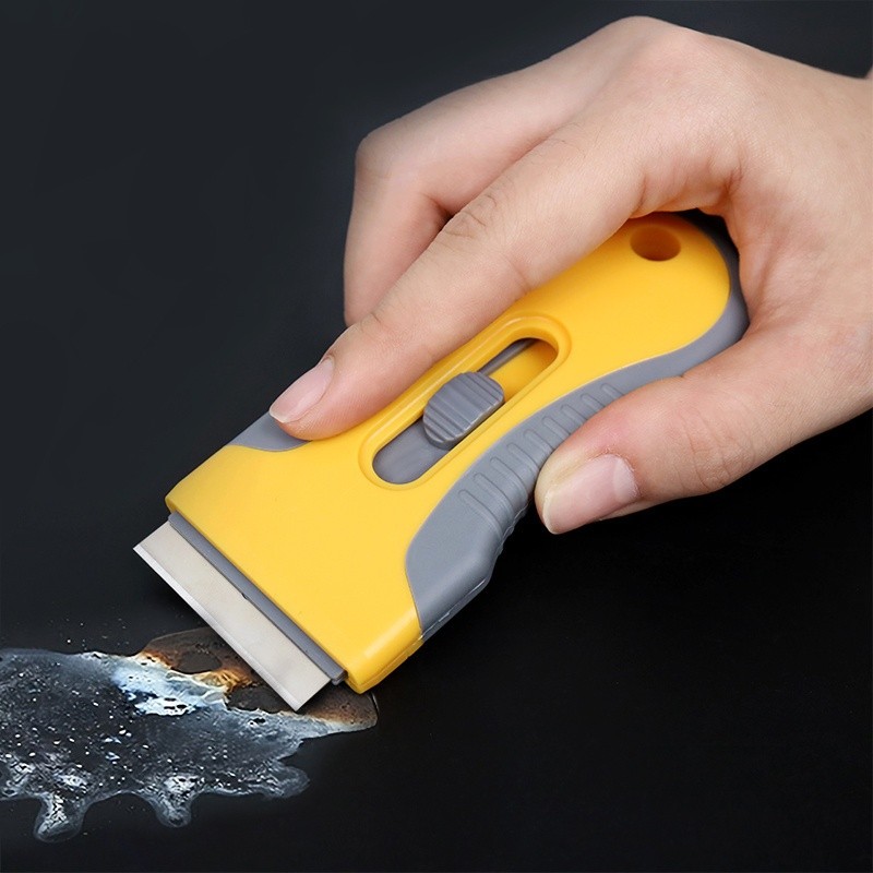 LDQ Ceramic Hob & Glass Scraper  Heavy-Duty Cleaner with 5 Stainless Steel Blades for Induction & Ceramic Cooktops