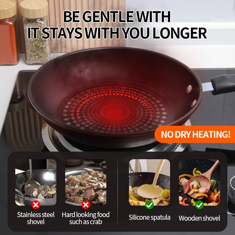 LDQ Cast Iron Nonstick Skillet  Lightweight Smokeless Fry Pan for Steak, Pancakes & Everyday Breakfast Cooking