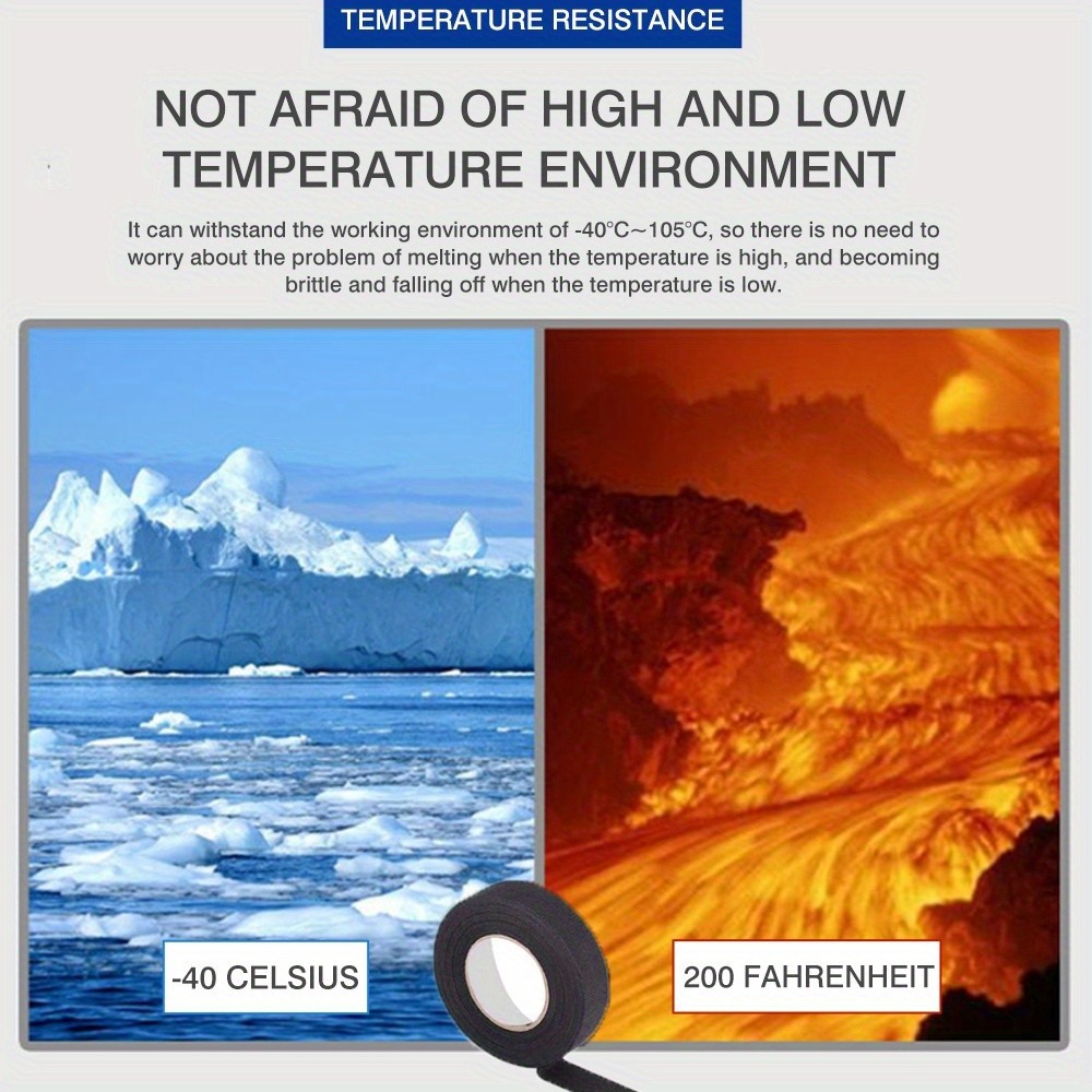 LDQ Heat-Resistant Electrical Tape Durable Adhesive Cloth for Cable Management, Wiring Harnesses & Loom Organization