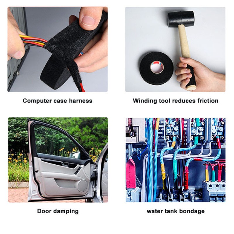 LDQ Heat-Resistant Electrical Tape Durable Adhesive Cloth for Cable Management, Wiring Harnesses & Loom Organization