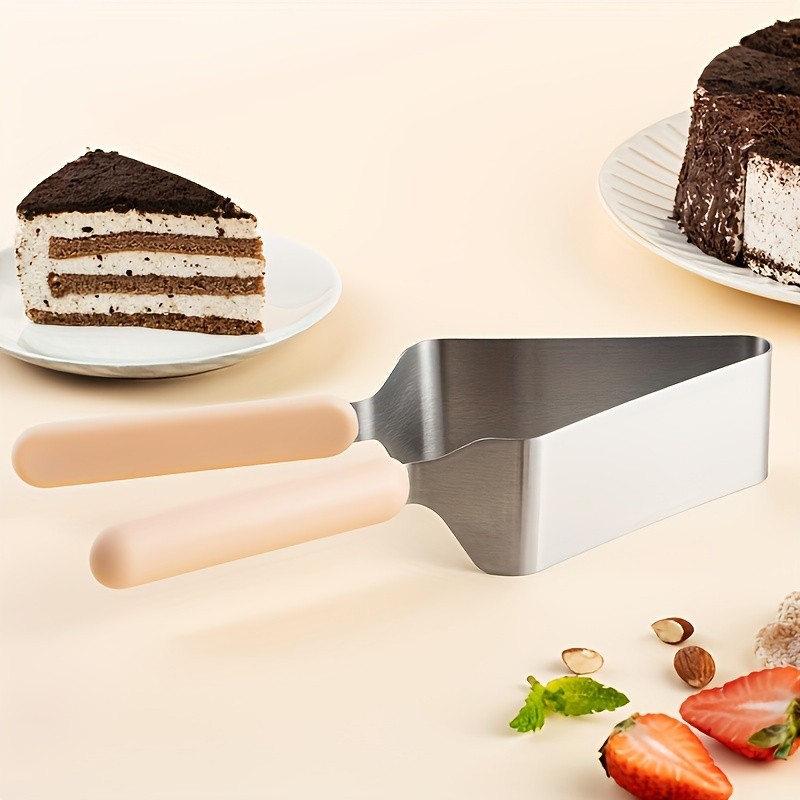 LDQ Stainless Steel Cake Slicer & Server  Triangular Transfer Tool with Ergonomic Handle for Parties, Weddings & Daily Baking