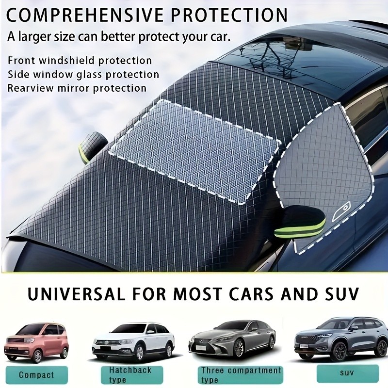 LDQ Magnetic Anti-Frost & Snow Cover  Reflective, Scratch-Resistant Winter Windshield Protector for SUVs, MPVs & Mid-Sized Cars