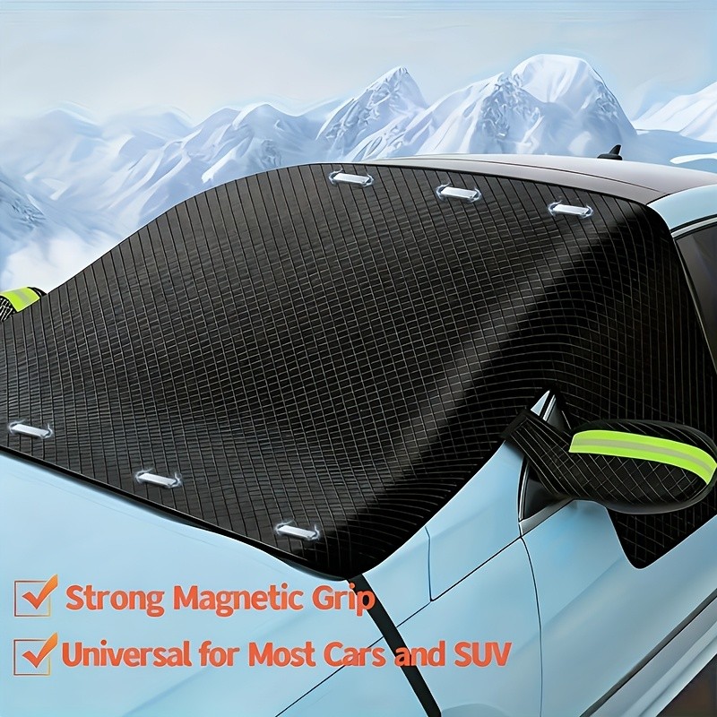 LDQ Magnetic Anti-Frost & Snow Cover  Reflective, Scratch-Resistant Winter Windshield Protector for SUVs, MPVs & Mid-Sized Cars