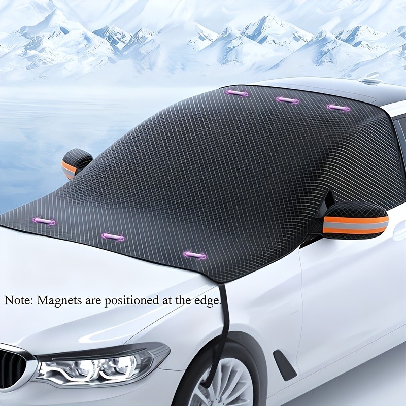 LDQ Magnetic Anti-Frost & Snow Cover  Reflective, Scratch-Resistant Winter Windshield Protector for SUVs, MPVs & Mid-Sized Cars
