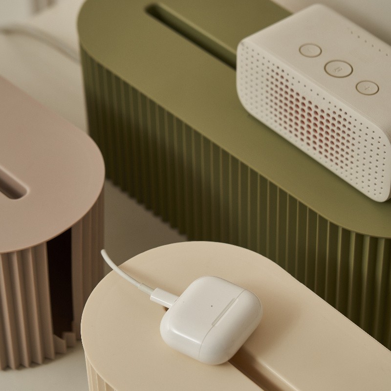 LDQ Cord Organizer Box with Lid  Scratch-Resistant Cable Management System for Desks, TV Units & Home Offices