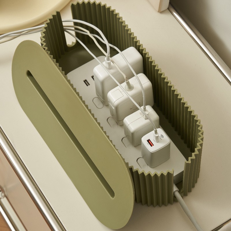 LDQ Cord Organizer Box with Lid  Scratch-Resistant Cable Management System for Desks, TV Units & Home Offices