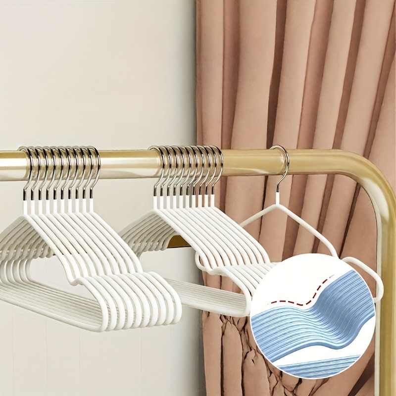 LDQ Heavy-Duty Non-Slip Metal Clothes Hangers  10-Piece Traceless Space-Saving Set for Closets, Bedrooms & Home Storage