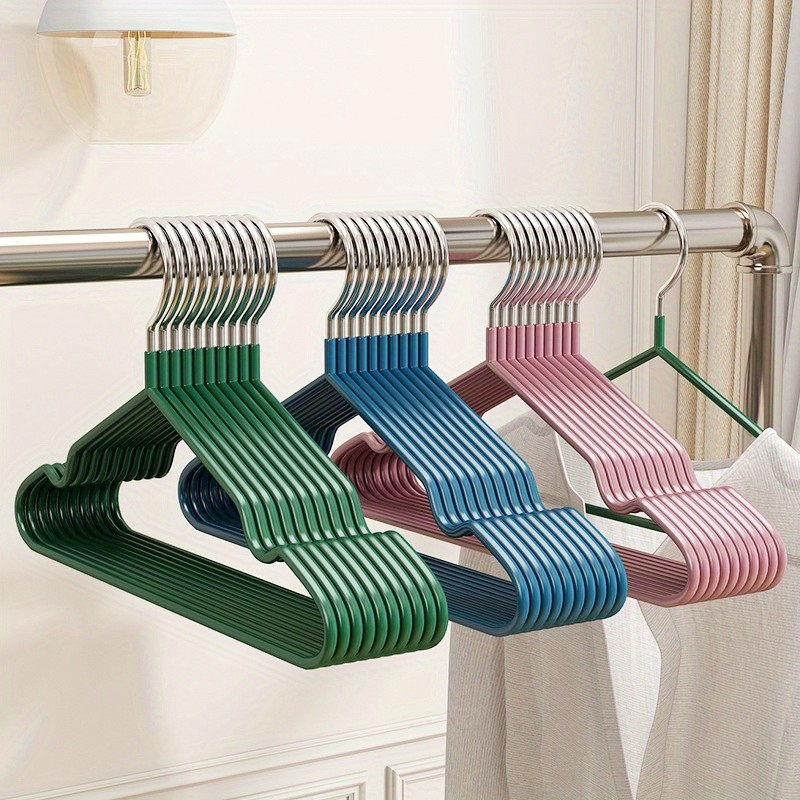 LDQ Heavy-Duty Non-Slip Metal Clothes Hangers  10-Piece Traceless Space-Saving Set for Closets, Bedrooms & Home Storage