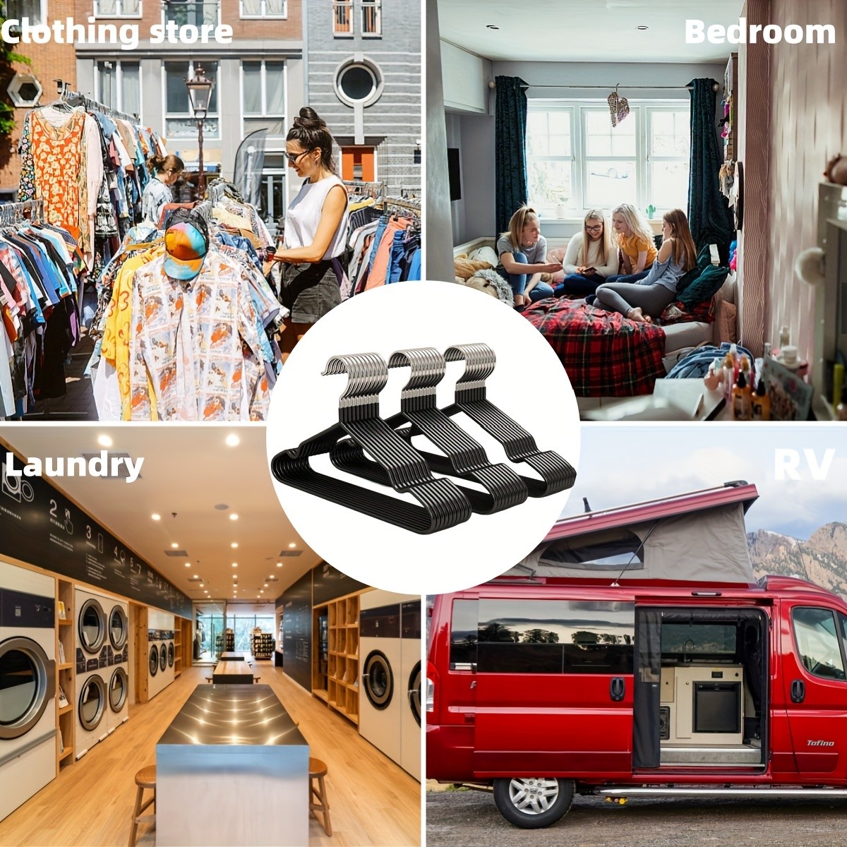 LDQ Heavy-Duty Non-Slip Metal Clothes Hangers  10-Piece Traceless Space-Saving Set for Closets, Bedrooms & Home Storage