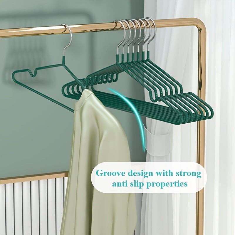 LDQ Heavy-Duty Non-Slip Metal Clothes Hangers  10-Piece Traceless Space-Saving Set for Closets, Bedrooms & Home Storage