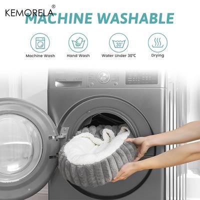 KEMORELA Calming Warm Kitten Bed  Round Hooded Plush Cat Cave