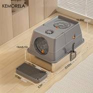 KEMORELA XL Stainless Steel Cat Litter Box with Lid Odor-Proof, Non-Stick & Extra Large