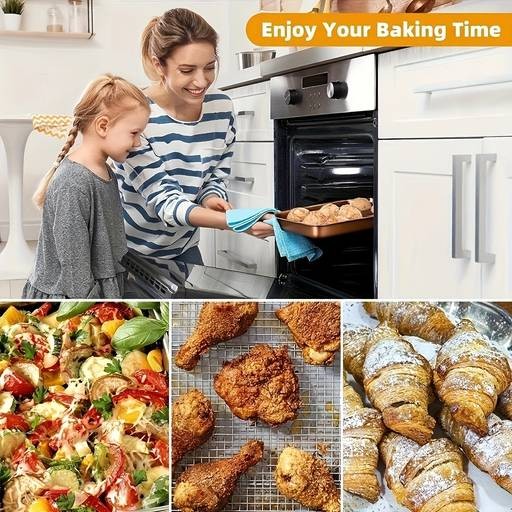 Awaoko 2pcs Stainless Steel Oil Drip Tray & Roasting Basket Set  Multi-Functional 304 Stainless Steel Pan